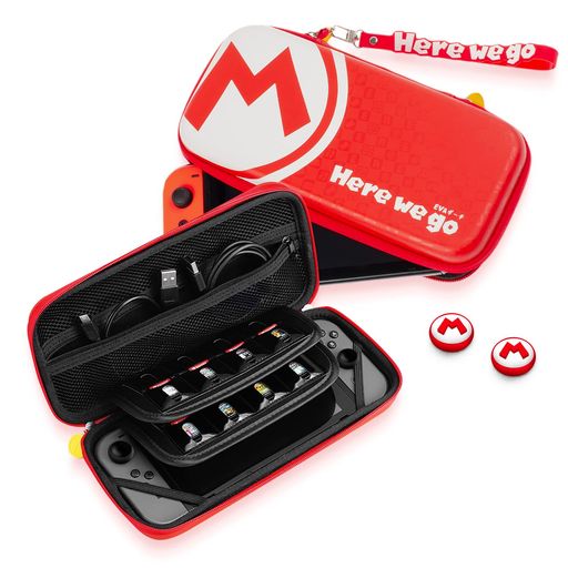 Switch/Switch有機elケーススイッチケース【全面保護・衝撃吸収・防汚防水・親指グリップキャップ付】SwitchOled収納バッグスイッチキャリングケースハードポーチ16枚ゲームカード大容量 Switch/Switch有機elケーススイッチケース【全面保護・衝撃吸収・防汚防水・親指グリップキャップ付】SwitchOled収納バッグスイッチキャリングケースハードポーチ16枚ゲームカード大容量