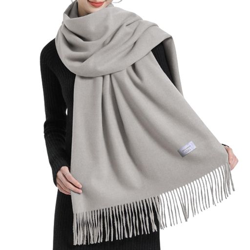 [BENADON]マフラー男女兼用ストール大判無地ウール混紡無臭シンプルタッセル防寒柔らかおしゃれ誕生日..