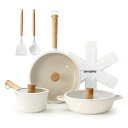 SENSARTEPASCAシリーズフライパンセット鍋セットセラミックフライパン26CM健康調理器具10点IH対応くっつかない手入れ簡単蓋付きPASCAシリーズ