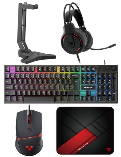 FANTECH P51S ゲーミングフルセット 5点 有線USB RGB PC/PS4/PS5対応 (Black)