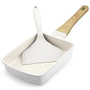 GiPP卵焼きフライパンIH・ガス火対応14x18cm焦げ付かない卵焼き器耐熱ハンドル付き玉子焼きフライパンセラミックコーティング体に害のないお手入れ簡単軽量PFOAPFOSフリー【600日保証】ホワ…