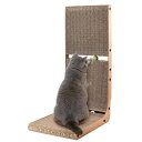 AUSCAT猫爪研ぎ段ボールガリガリウォールL字型猫つめとぎおもちゃボール付き縦型H69CM