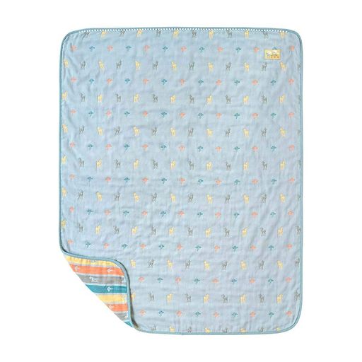 10mois(ディモワ)[10mois(ディモワ)]Amelieふくふくガーゼ(6重ガーゼ)ケット(ベビーサイズ)21151011ブルーオーガニックコットン100%