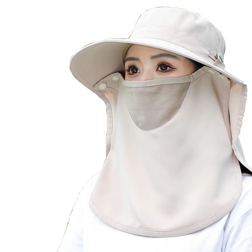 [DRIONO]ガーデニング帽子3WAY使い方レディースつば広タレ付きUVカット帽子あご紐付き風に吹き飛ばない紫外線カット農作業園芸アウトドア旅行紫外線対策折り畳み可能携帯便利サイズ調整