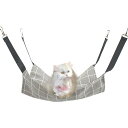 QEZEZA猫ハンモック猫用品調整可能なロープ付き猫ベッド耐荷重4KG猫ケージ用のハンモック洗濯可能通気性春・夏・秋に使用可能サイズ35*35cm両面使用可能(グレー、Mサイズ)