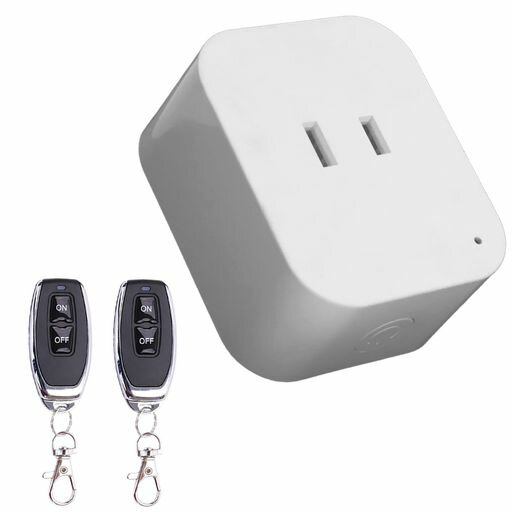 Etazakkaリモートコントロールスイッチリモコン電源スマートリモコンコンセント100V200V通用15A50m長距離制御WIFI不要工事不要2点リモコン付き(1個受信機+2点リモコン)