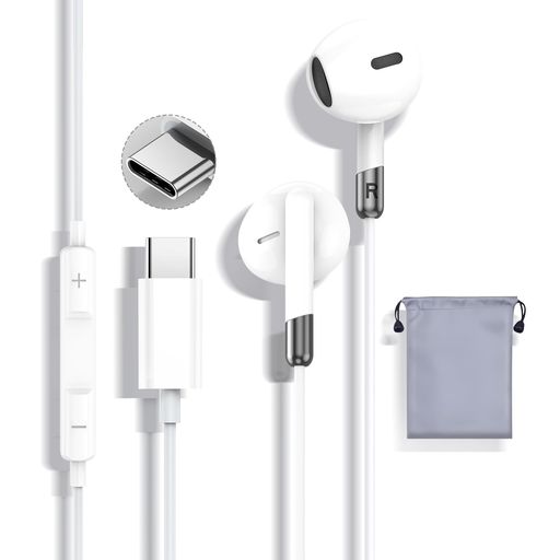 タイプc イヤホン 有線 【HIFI音質】 Type-C イヤホン USB-C 有線 音量調節 重低音 ノイズキャンセリング マイク付き 通話可能 ハイレゾ クリア通話 ステレオイヤフォン ヘッドホン