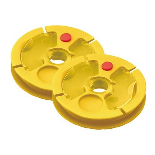 カラー:イエロー サイズ:φ47x8mm 素材/ABS・PP ハナカン周りを余裕で収納できるワイドなポケット。 回転式なので水中糸にネジレを与えず巻き取り可能。 8回転で約1mの巻き量です。仕掛けの長さ調整の目安にしてください。 ※鮎・回転仕掛巻R(別売)のケースでご使用ください。
