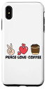 IPHONEXSMAXPEACELOVECOFFEEラテアートバリスタコーヒージャンキーコーヒースマホケース