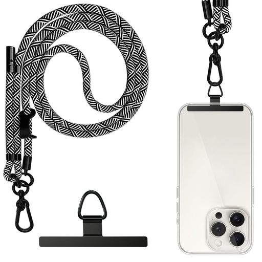 [ATUSIDUN]スマホストラップショルダースマホショルダーストラップ斜めがけ首掛け肩掛け全機種対応携帯ストラップ約150cm長さ調節可能軽量落下防止取り付け簡単ストラップ1本+金属タグパ…