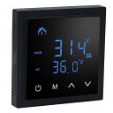 スマート床暖房コントローラー、LEDディスプレイ付き電気床暖房サーモスタット、正確なモニターとリアルタイム温度の制御(黒)