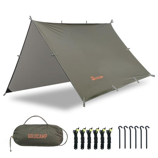 70Dナイロンぬの布です防水タープキャンプタープテントループ19個軽量難燃性日除け耐水圧15000mm紫外線..