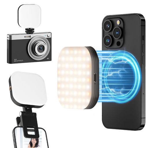 撮影用ライトスマホライト撮影マグネット式スマホ撮影ライトMAGSAFE対応スマホライトクリップ3色モード5段調光スマホ照明IPHONE対応照明撮影用ライト小型スマホライト撮影用充電式携帯ラ…