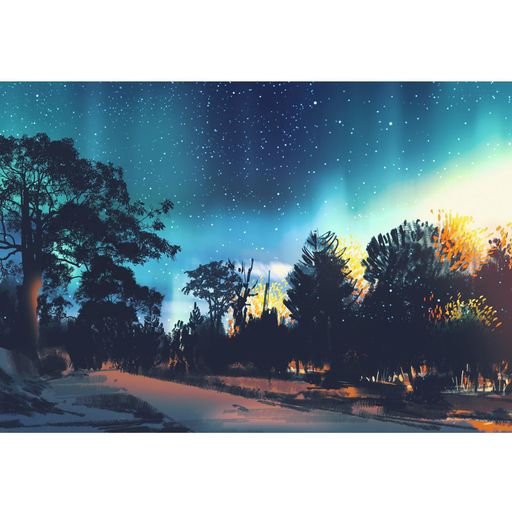 MISITUジグソーパズルマイクロピース1000ピースパズル風景絵画植物森自然星空オーロラプレゼント誕生日クリスマスおしゃれインテリアオーロラフォレスト(26x38cm)