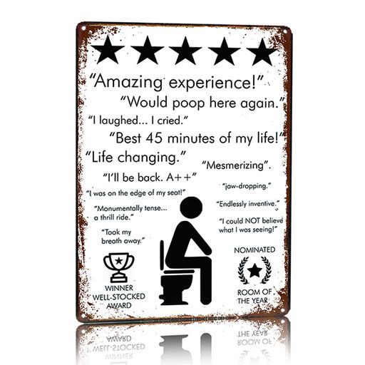 面白いトイレのフィードバックユーモアメタルブリキ看板バーカフェパブ壁装飾レトロヴィンテージ8x12インチ