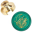 CRASPIRE シーリングスタンプ ヘッド 月と水晶 ワックスシールスタンプ 25MM 交換真鍮銅頭 復古風 洋式 結婚式 告白 招待状 メッセージカード 誕...