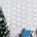 クリスマスオーナメント雪の結晶6枚セット3D立体雪の結晶ガーランド紙スノーフレーク吊り下げ雪花飾り北欧クリスマスパーティー新年窓壁飾りインテリア店舗装飾デコレーション写真撮…