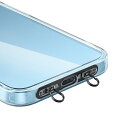 HEPTOURストラップホルダースマホストラップホルダー2口ダブルリング極薄0.4MMステンレス製薄型丈夫充電干渉なし落下紛失防止IPHONE対応スマホアクセサリー(ブラック)