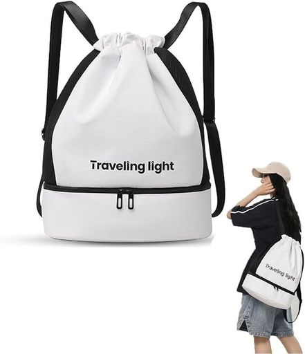 [TIMORMODE]プールバッグ防水バッグ防水リュック防水ドライバッグ軽量旅行バッグスイミングやバイクツーリングなどおしゃれ(白)
