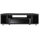 朝日木材加工テレビ台NOOK52型幅120CMブラックキャスター付きコーナー対応NOA-1200AV-BK(3)