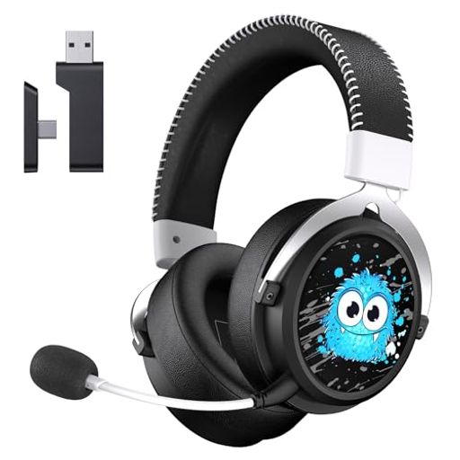 ゲーミングヘッドセットワイヤレスヘッドホン【4WAY超低遅延接続】PS5ヘッドセット70H再生BLUETOOTH5.3/2.4GHZ/有線PS5/PC/SWITCH/XBOX対応重低音50MMドライバーノイズキャンセリングマイク