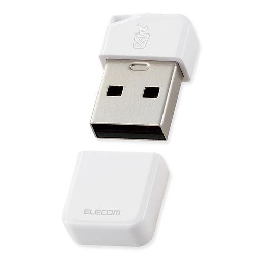 エレコムUSBメモリ32GBUSB3.2(Gen1)対応小型キャップ付誤消去防止機能ソフト対応ホワイトMF-USB3032GWH