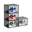 Findbetterシューズボックス4個セット大容量収納ボックス磁石開閉扉スニーカーボックス小物文房具化粧品収納ケース靴ケース收纳靴箱男女兼用シューズケース玄関靴棚組立て式透明扉付き4…