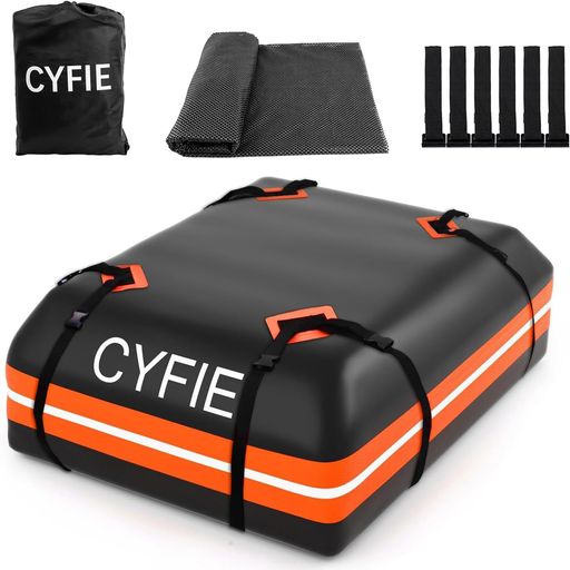 CYFIEルーフバッグ車用ルーフキャリアバッグ屋根バッグ折り畳み大容量425L耐荷重40KG携帯便利レール不要500DPVC防雨防雪防風ルーフボックスルーフキャリアパッグカールーフバッグドアフッ…