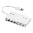 バッファローBUFFALOUSB2.0マルチカードリーダーUHS-I対応ケーブル収納モデルホワイトBSCR508U2WH(2)