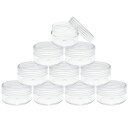 小分け丸ケース リップケース 容量5ML 10個セット プラスチック製クリームボックス アクセサリーボックス、ビーズ ネイルオーガナイザー 小物入れ 化粧品 詰め替え容器 透明 便利 出張 旅行用品 家庭用
