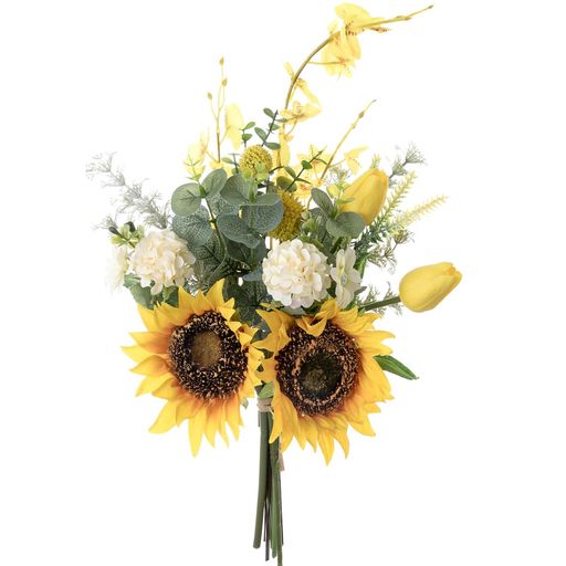 WillingYouオリジナルブーケ造花花束観葉植物インテリアお花ギフト送別会プレゼント父の日ひまわりチューリップユーカリ1束