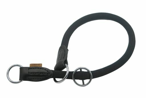 Aimintoローププロトレーニング犬用カラー、ノープルラウンドマルチンゲールカラー、スリップカラー、スライダブルストップリング付き-小中大型犬に最適です(Mサイズ厚み12mm長さ45cmブラ…