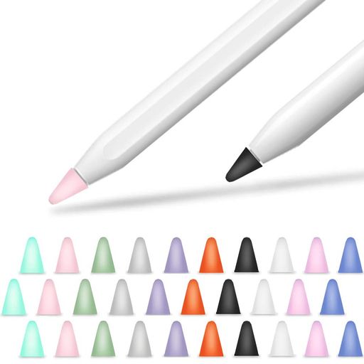 YINVAは APPLE PENCIL ペン先 カバーAPPLE PENCIL 第2世代のヒントと互換性がありますAPPLE PENCIL 第1世代およびアップルペンシル第二世代用のプロテクターシリコンペン先キャップアクセサリー(30個、10色)