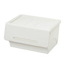 サンカフロック重ねて使える蓋付き衣装ケースワイドホワイトおしゃれな大容量収納引き出さずに使える前面開閉式カパっとひらく固定できるフタキャスター取り付け可能日本製衣類収納…