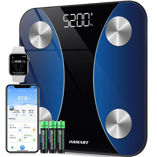 体重計 INSMART 体組成計 体脂肪計 17項目測定 体重計 スマホ連動 ヘルスメーター 人気 Bluetooth対応 高精度センサー 自動電源ON/OFF 体重/BMI/体脂肪率/筋肉量/基礎代謝量/骨量など測定 健康管理…