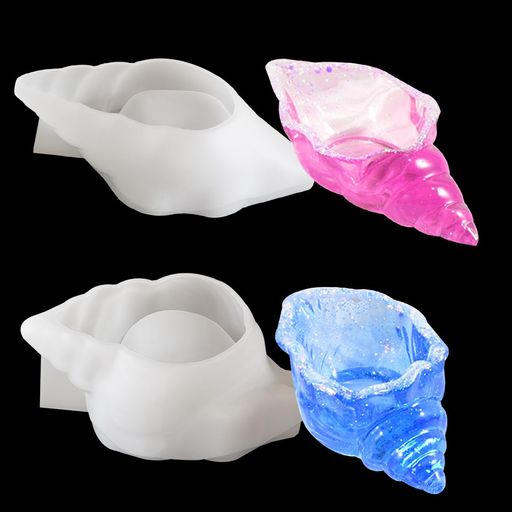 Voyyphixaシリコンモールドほら貝ホラガイキャンドルホルダー蝋燭2セット小物入れ立体DIY手作り収納用..