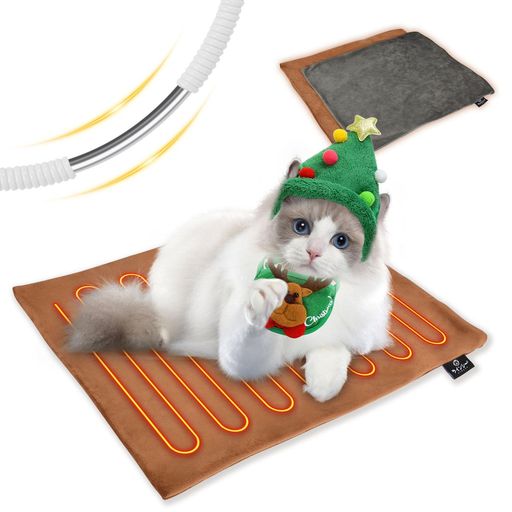 LINECYペット用ホットカーペットペットヒーター貓ヒーター犬ホットカーペット寒さ対策貓暖房器具スマート恒溫ペットヒーターふわふわ電気毛布電気ヒーターIP67防水専用カバー2枚付き過(guò)…