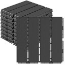 Goovillaウッドパネルウッドタイル直線タイプxグレー27枚正方形厚み2cm約30cmx30cmウッドデッキウッドタイル人工木樹脂腐らないタイルスノコジョイント式庭ベランダ屋外屋内(グレー0.09m2/1枚)
