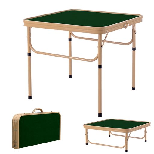 【製品仕様】本体サイズ(約):幅60x奥行60x高さ56/26cm・ 収納サイズ(約):幅60x奥行30x高さ8.5cm ・重さ:約3.5kg。 【優れた材質】アルミニウム素材で丈夫かつ軽量!品質を目指して精選された質感のアルミ構造インテリアに合わせやすい高級感のある色合い。水や汚れに強いマットを使用して、マット自体が弾力と柔らかさがあるため、牌を置く時の衝撃音を低減、減音効果が期待できます。 【高さ2段階調整】高さも56cm/26cmで2段階で調整可能、テーブルとしても、座卓としても使用でき、様々な用途に合わせ、自由自在に高さを変化させることができます。 【持ち運び便利】アルミ製折りたたみ麻雀卓の重量はわずか3.5kgです。軽量で折りたたんだ後のサイズが小さいため、持ち運びや保管が簡単です。また、数秒でインストールすることができます。すばやく折りたたんで、キャリーハンドルで持ち運びできます。収納バック付き、収納や防塵が簡単。 【様々な場所対応】デザインが軽量なので片手も持ち運びやすい、いつでもご家族や、友人、同僚などと熱く盛り上がれてマージャンゲームすることを楽しめいただけます。