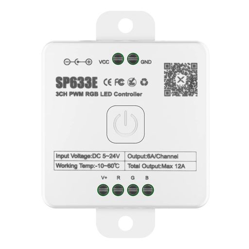 BTF-LIGHTING SP633E RGB LEDコントローラー BLUETOOTH PWM コントローラー 調光調色 音楽同期 タイマー RGB LEDテープライト RGB FCOB COB 5050などに適用可能 DC5V DC12V