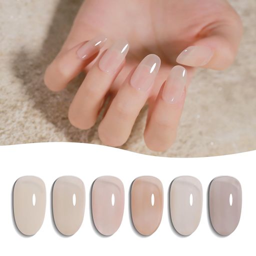 emigoroジェルネイルシアーカラーカラージェルベージュピンク透け感シアーカラージェルポリッシュ10ml/本初心者&プロ適用UV/LED対応6色セット