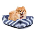 JEMAジェマペットベッドペットソファーペットクッションマット犬猫スクエア型洗える冷感ひんやりメッシュ通気性いいふわふわ夏用60x50x18cmボーダー