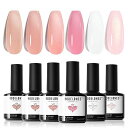 MODELONESカラージェルジェルネイル6色セットセルフネイル初心者用シアーカラージェルネイル7ml/本UV・LED対応透き通る透明感ジェルネイル