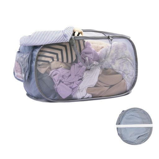 HEDONLEE洗濯カゴ洗濯かご折りたたみ横型ランドリーバスケット70L大容量メッシュランドリーバッグラン..