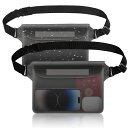Athvcht防水ポーチ2個セット防水ケースIP68完全防水大容量軽量防水ポーチ小物入れ防水ウエストバッグ三重チャックPVC素材小物収納調整可能なベルト付きスマホスクリーンタッチ可能ウエス…