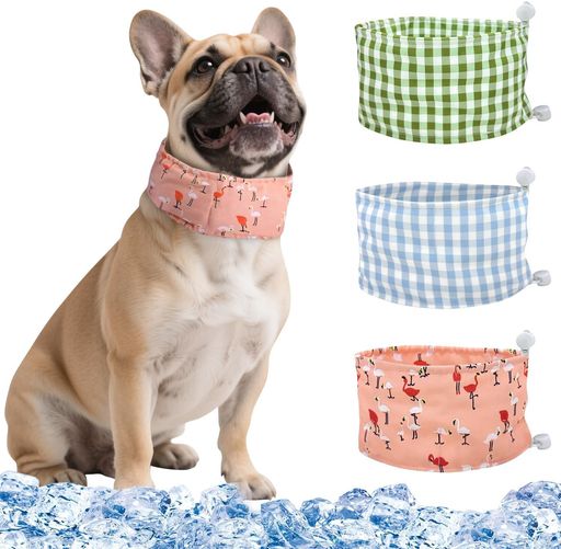 猫犬夏クールネックOsznmmgネッククーラー暑さ対策熱中症対策首ひんやり冷やすクールネック超小型犬小型犬中型犬大型犬犬専用犬散歩犬お出かけ日焼け防止(ラミンゴピンクS)