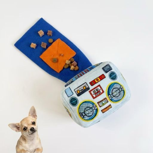 INEKOAGUA 犬 おもちゃ 知育玩具 ぬいぐるみ 引き出し式おやつ隠しトイ ブルー&オレンジ スナッフマット 音が出る 餌隠し 運動不足解消 ストレス解消 破壊防止 噛み癖 対策 小型犬 (ラジオ)