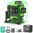 HUEPAR4X360°グリーンレーザー墨出し器16線フルライン自動補正傾斜モードTYPE-C充電可能マグネット式スイベルベース明るさ調整可能専用収納ケース付き704CG