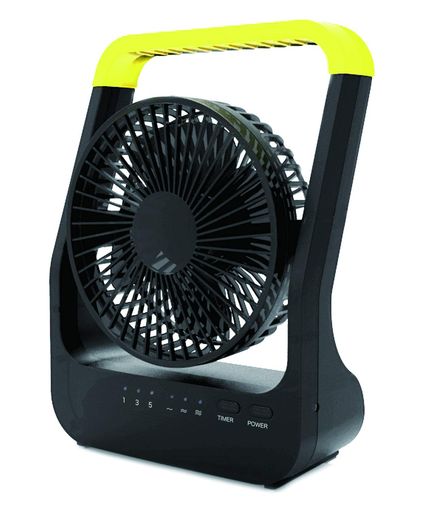 どこでもFAN ホーム&amp;アウトドア ブラック 本体サイズ:幅18x奥行7.5x高さ25cm、本体重量:400g 電源:AC、USB、乾電池 連続運転時間:50時間(乾電池で使用時) 付属品:専用ACアダプター、USB電源ケーブル(コード長/約1.3m)、取扱説明書(保証書)