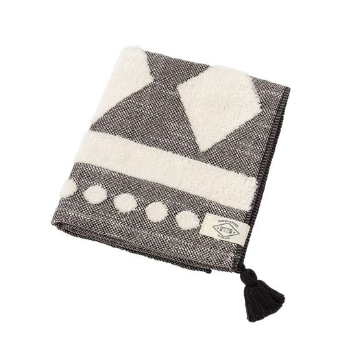 楠橋紋織(KusubashiMonOri)今治タオルBOHOガーゼパイルフェイスタオルブラック1-67489-31-BK